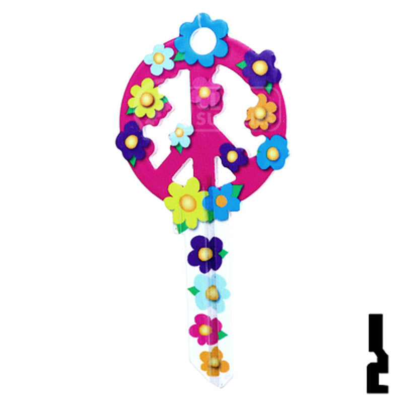 Key Shapes -PEACE SIGN- Kwikset Key Residential-Commercial Key Lucky Line