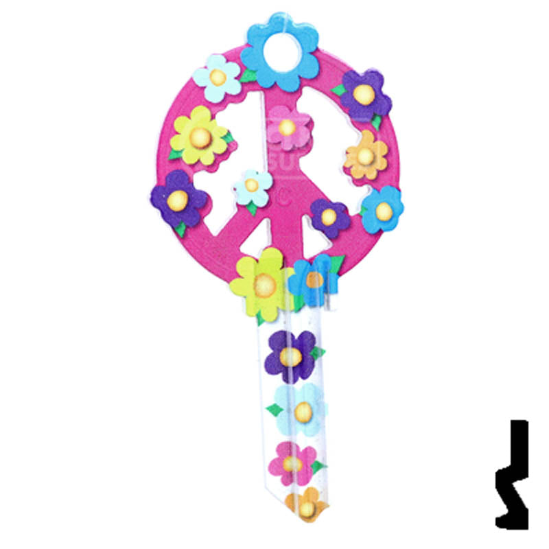 Key Shapes -PEACE SIGN- Schlage SC1 Key Residential-Commercial Key Lucky Line