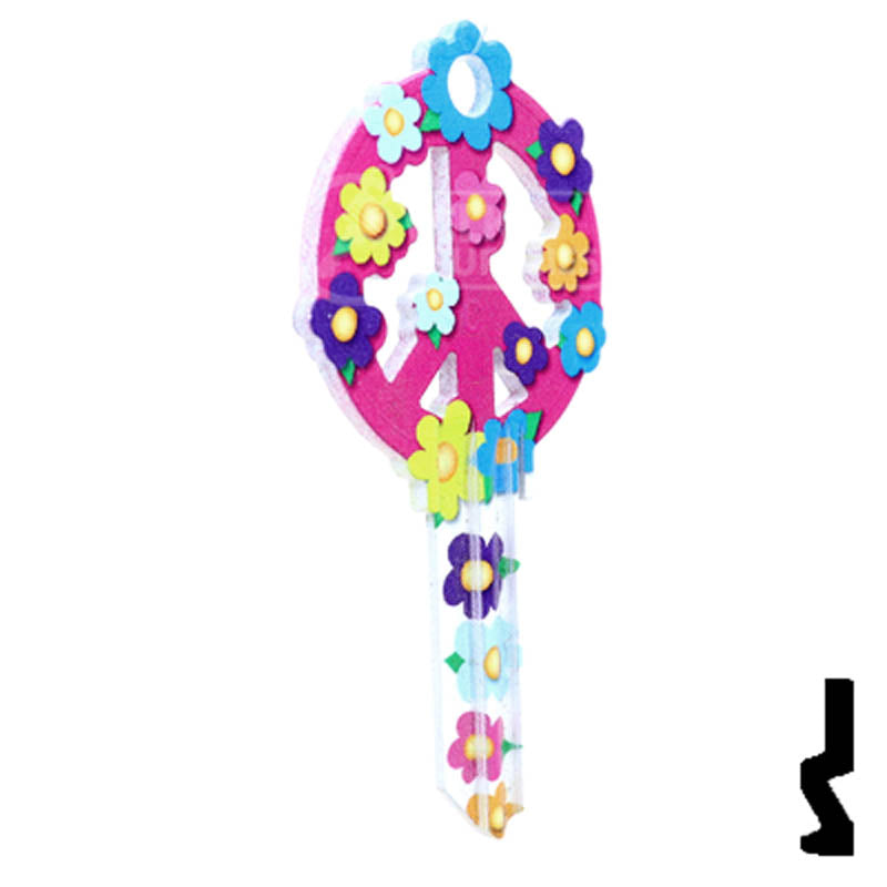 Key Shapes -PEACE SIGN- Schlage SC1 Key Residential-Commercial Key Lucky Line