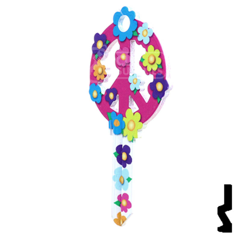 Key Shapes -PEACE SIGN- Schlage SC1 Key Residential-Commercial Key Lucky Line