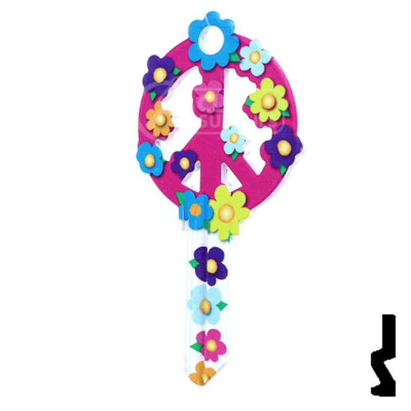 Key Shapes -PEACE SIGN- Schlage SC1 Key Residential-Commercial Key Lucky Line