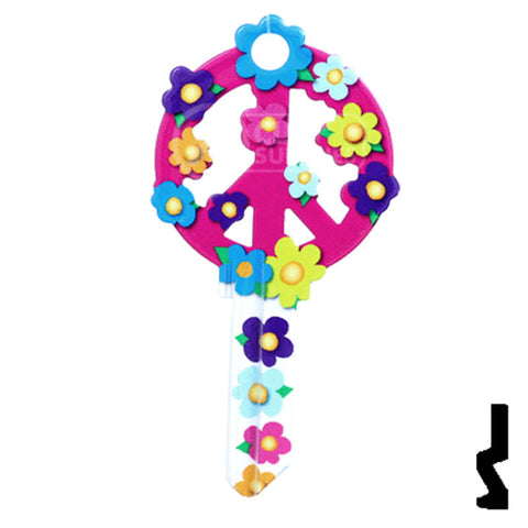 Key Shapes -PEACE SIGN- Schlage SC1 Key Residential-Commercial Key Lucky Line