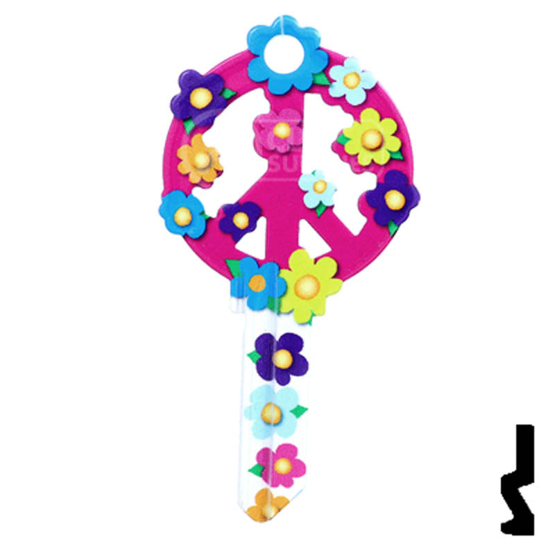 Key Shapes -PEACE SIGN- Schlage SC1 Key Residential-Commercial Key Lucky Line