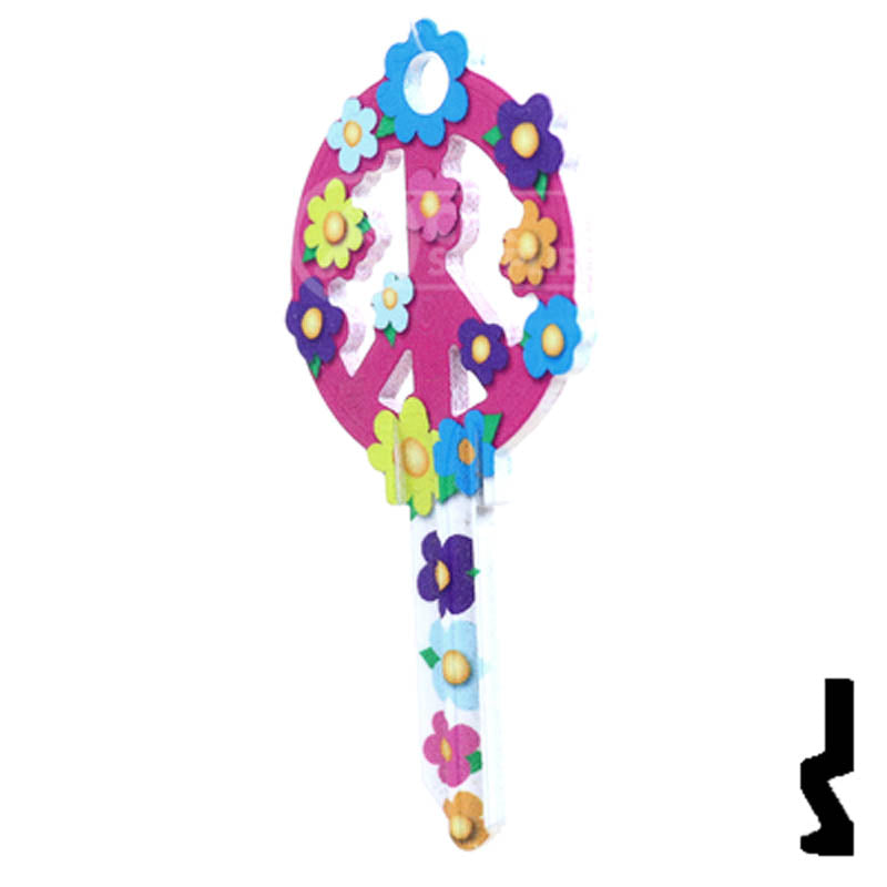 Key Shapes -PEACE SIGN- Schlage SC1 Key Residential-Commercial Key Lucky Line