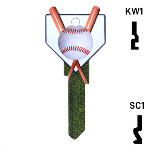 Krafty Keys: Baseball - Choose Keyway (SC1,KW1,10,WR5) Residential-Commercial Key Hudson-ESP-HPC