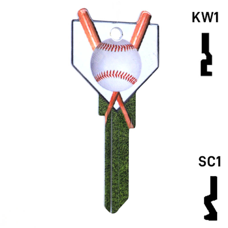 Krafty Keys: Baseball - Choose Keyway (SC1,KW1,10,WR5) Residential-Commercial Key Hudson-ESP-HPC
