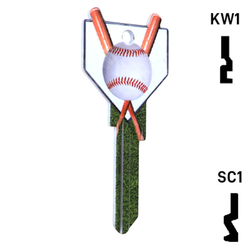 Krafty Keys: Baseball - Choose Keyway (SC1,KW1,10,WR5) Residential-Commercial Key Hudson-ESP-HPC