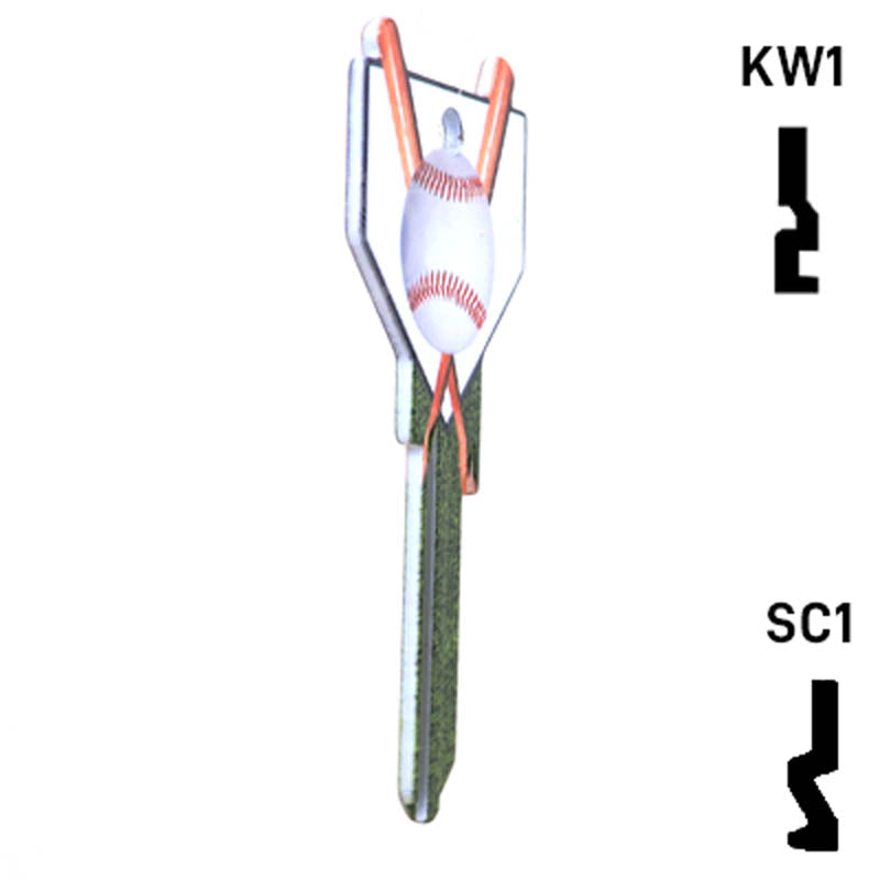 Krafty Keys: Baseball - Choose Keyway (SC1,KW1,10,WR5) Residential-Commercial Key Hudson-ESP-HPC
