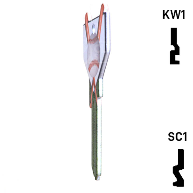 Krafty Keys: Baseball - Choose Keyway (SC1,KW1,10,WR5) Residential-Commercial Key Hudson-ESP-HPC