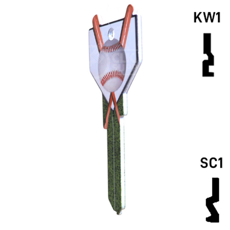 Krafty Keys: Baseball - Choose Keyway (SC1,KW1,10,WR5) Residential-Commercial Key Hudson-ESP-HPC