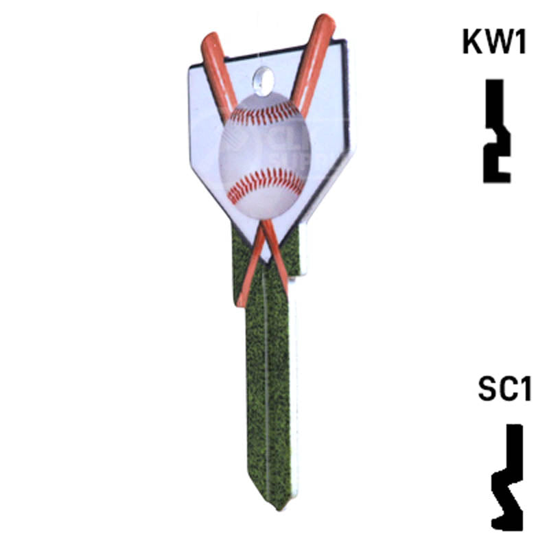 Krafty Keys: Baseball - Choose Keyway (SC1,KW1,10,WR5) Residential-Commercial Key Hudson-ESP-HPC