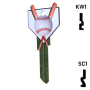 Krafty Keys: Baseball - Choose Keyway (SC1,KW1,10,WR5) Residential-Commercial Key Hudson-ESP-HPC