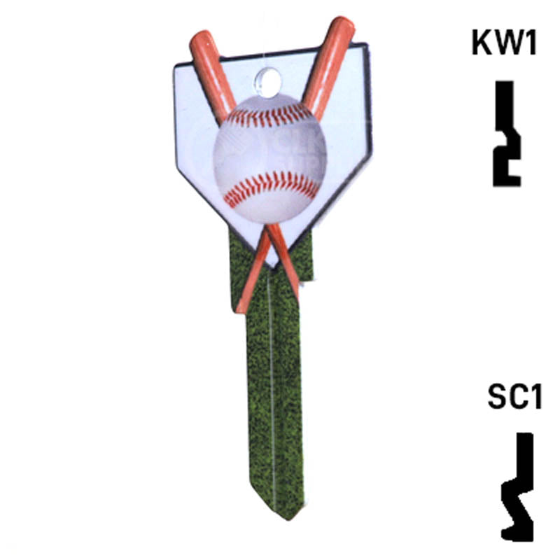 Krafty Keys: Baseball - Choose Keyway (SC1,KW1,10,WR5) Residential-Commercial Key Hudson-ESP-HPC