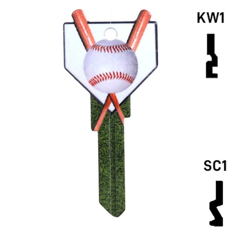Krafty Keys: Baseball - Choose Keyway (SC1,KW1,10,WR5) Residential-Commercial Key Hudson-ESP-HPC