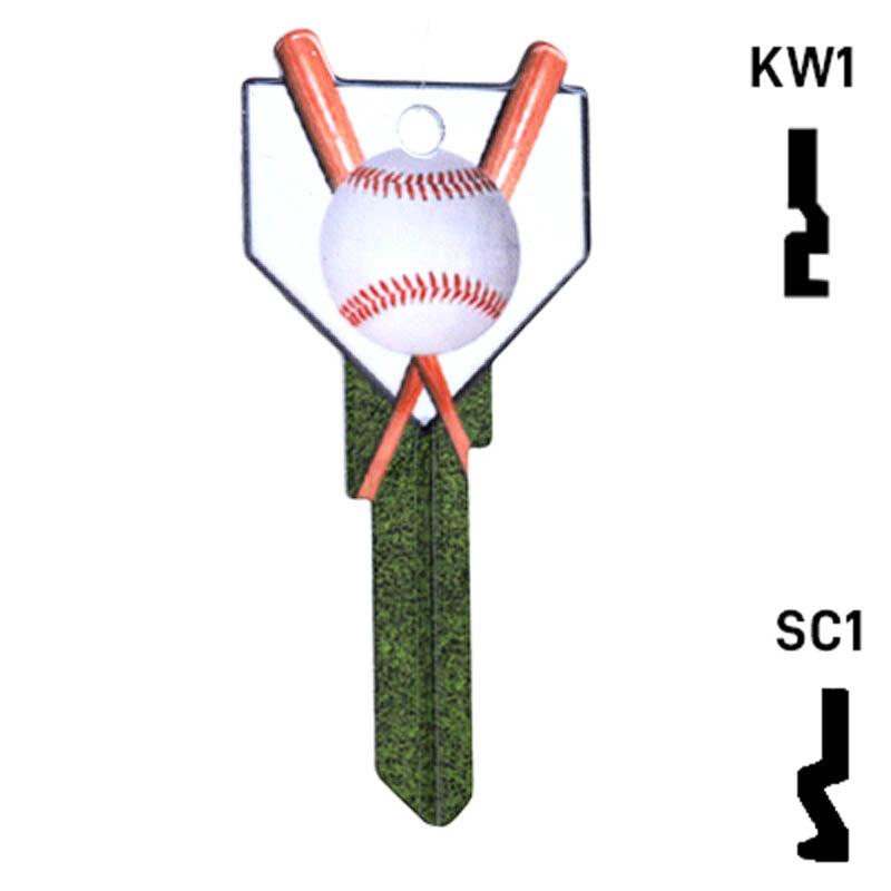 Krafty Keys: Baseball - Choose Keyway (SC1,KW1,10,WR5) Residential-Commercial Key Hudson-ESP-HPC