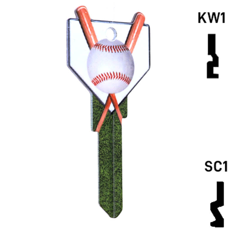 Krafty Keys: Baseball - Choose Keyway (SC1,KW1,10,WR5) Residential-Commercial Key Hudson-ESP-HPC