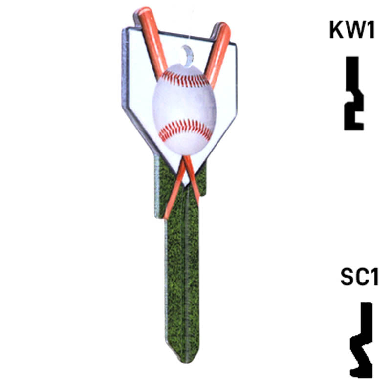 Krafty Keys: Baseball - Choose Keyway (SC1,KW1,10,WR5) Residential-Commercial Key Hudson-ESP-HPC