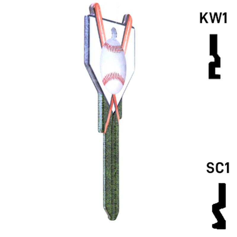 Krafty Keys: Baseball - Choose Keyway (SC1,KW1,10,WR5) Residential-Commercial Key Hudson-ESP-HPC