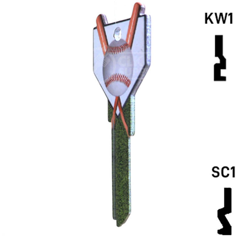 Krafty Keys: Baseball - Choose Keyway (SC1,KW1,10,WR5) Residential-Commercial Key Hudson-ESP-HPC
