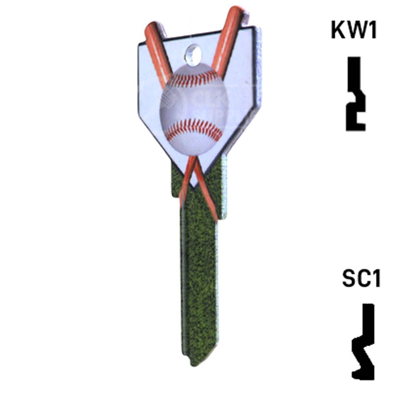 Krafty Keys: Baseball - Choose Keyway (SC1,KW1,10,WR5) Residential-Commercial Key Hudson-ESP-HPC