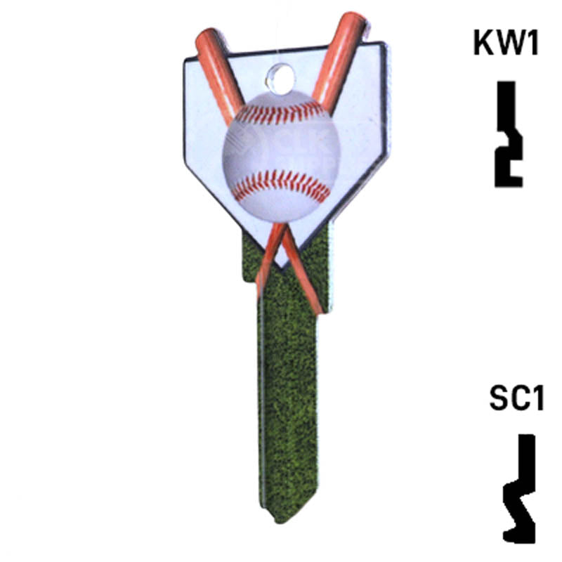 Krafty Keys: Baseball - Choose Keyway (SC1,KW1,10,WR5) Residential-Commercial Key Hudson-ESP-HPC