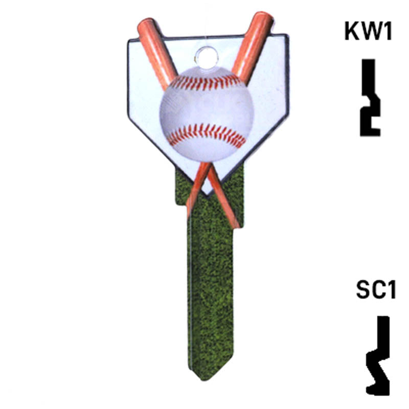 Krafty Keys: Baseball - Choose Keyway (SC1,KW1,10,WR5) Residential-Commercial Key Hudson-ESP-HPC