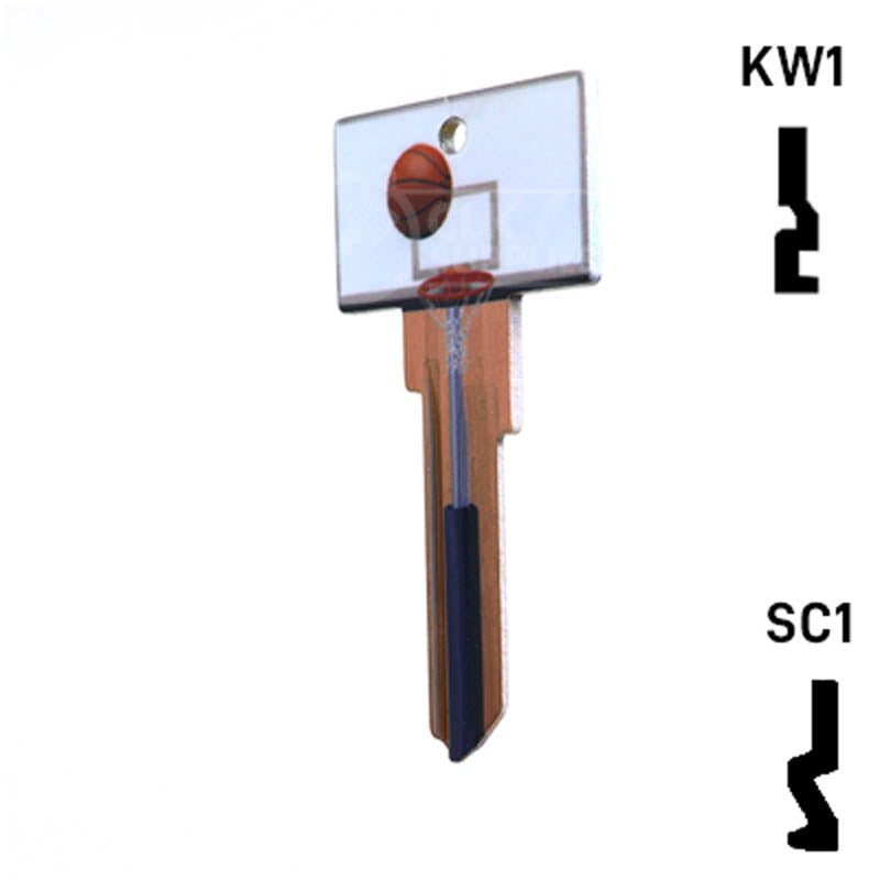 Krafty Keys: Basketball - Choose Keyway (SC1,KW1,10,WR5) Residential-Commercial Key Hudson-ESP-HPC