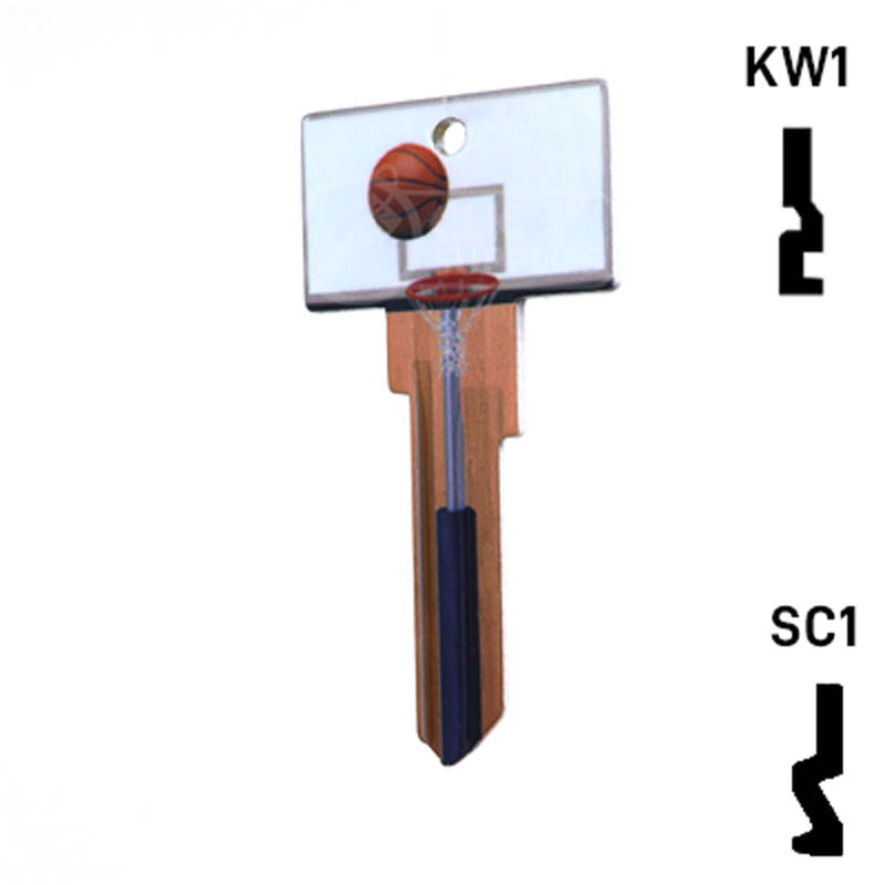 Krafty Keys: Basketball - Choose Keyway (SC1,KW1,10,WR5) Residential-Commercial Key Hudson-ESP-HPC