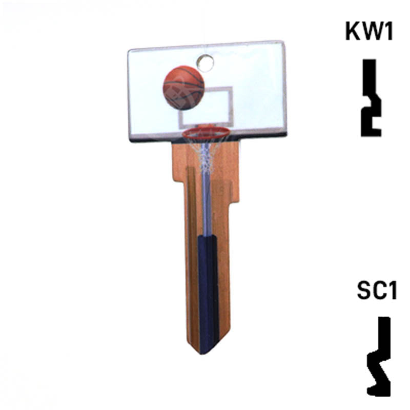 Krafty Keys: Basketball - Choose Keyway (SC1,KW1,10,WR5) Residential-Commercial Key Hudson-ESP-HPC