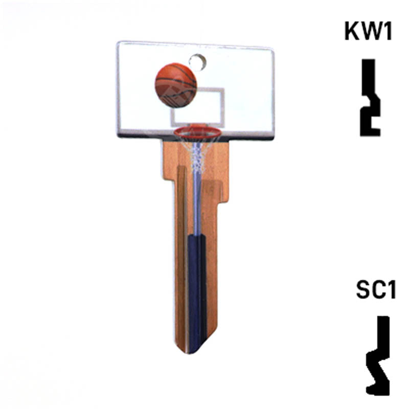 Krafty Keys: Basketball - Choose Keyway (SC1,KW1,10,WR5) Residential-Commercial Key Hudson-ESP-HPC