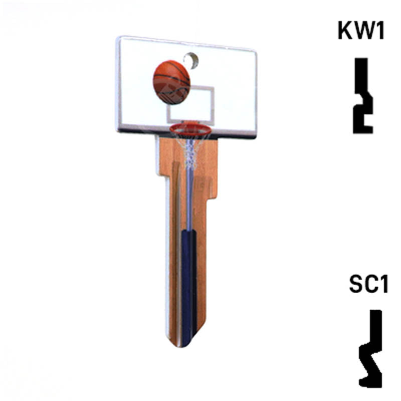 Krafty Keys: Basketball - Choose Keyway (SC1,KW1,10,WR5) Residential-Commercial Key Hudson-ESP-HPC