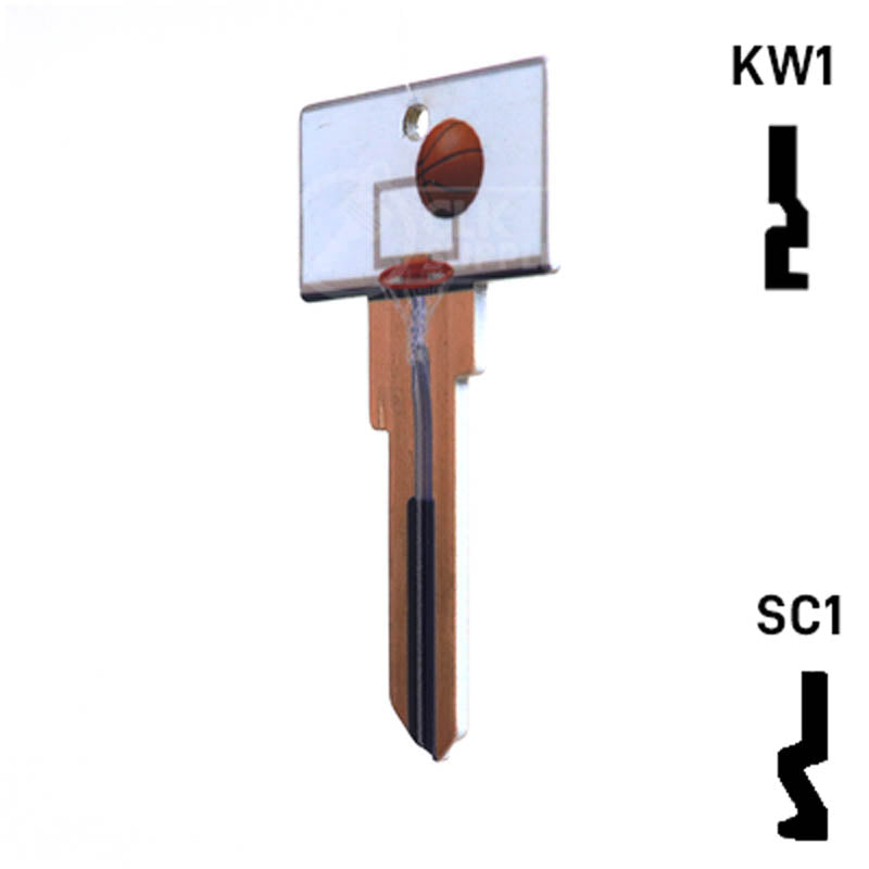 Krafty Keys: Basketball - Choose Keyway (SC1,KW1,10,WR5) Residential-Commercial Key Hudson-ESP-HPC