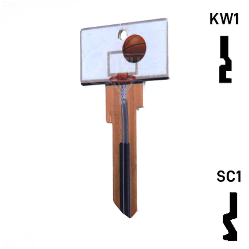 Krafty Keys: Basketball - Choose Keyway (SC1,KW1,10,WR5) Residential-Commercial Key Hudson-ESP-HPC