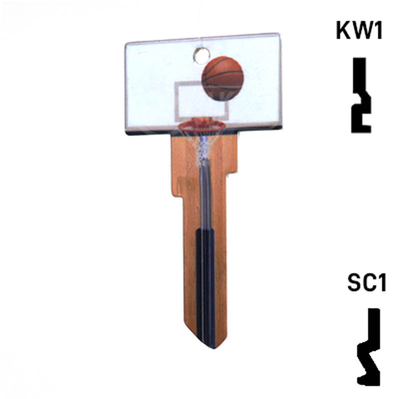 Krafty Keys: Basketball - Choose Keyway (SC1,KW1,10,WR5) Residential-Commercial Key Hudson-ESP-HPC