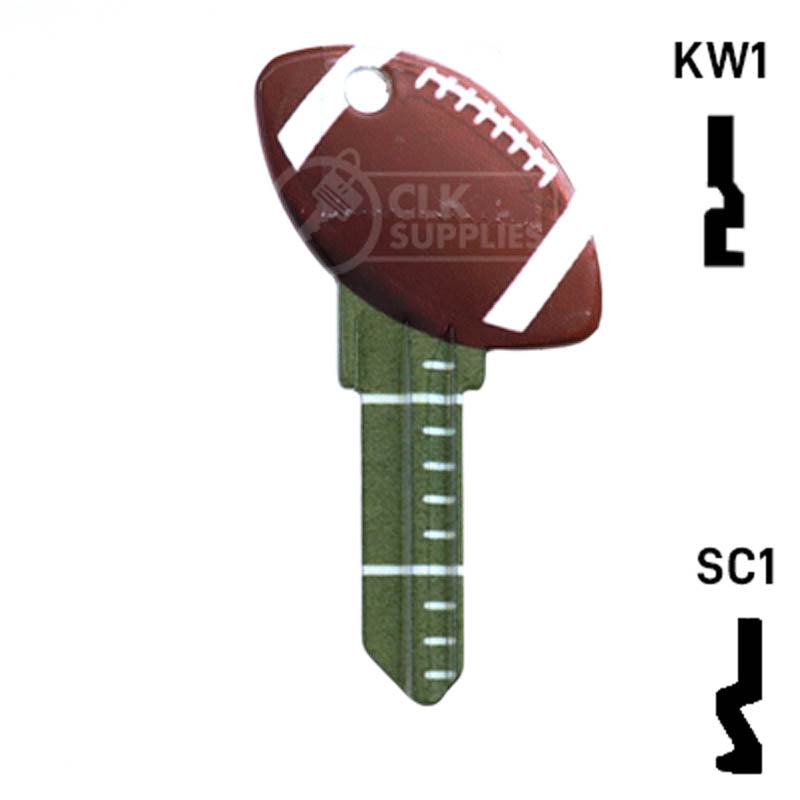 Krafty Keys: Football - Choose Keyway (SC1,KW1,10,WR5) Residential-Commercial Key Hudson-ESP-HPC