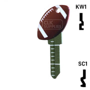 Krafty Keys: Football - Choose Keyway (SC1,KW1,10,WR5) Residential-Commercial Key Hudson-ESP-HPC