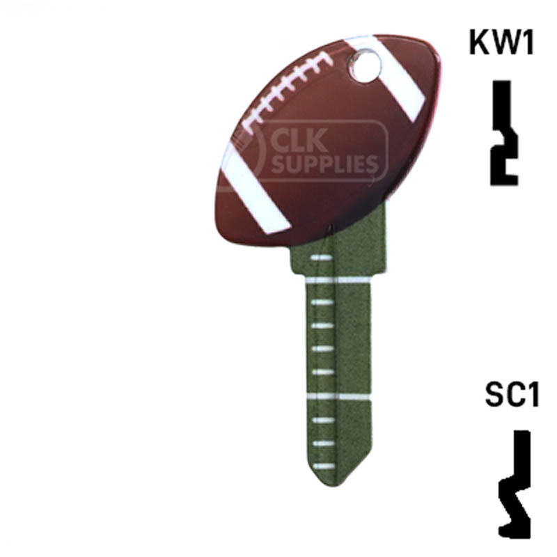 Krafty Keys: Football - Choose Keyway (SC1,KW1,10,WR5) Residential-Commercial Key Hudson-ESP-HPC