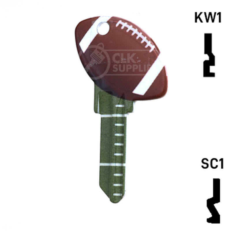 Krafty Keys: Football - Choose Keyway (SC1,KW1,10,WR5) Residential-Commercial Key Hudson-ESP-HPC
