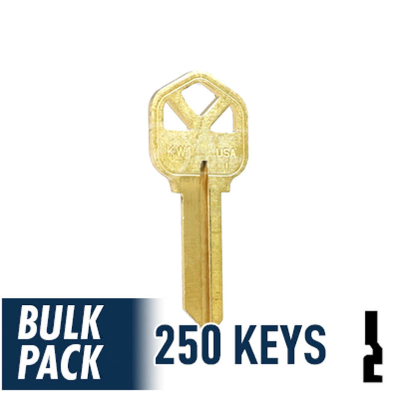 KW1 Kwikset Key Bulk Pack -250 by Ilco Residential-Commercial Key Ilco