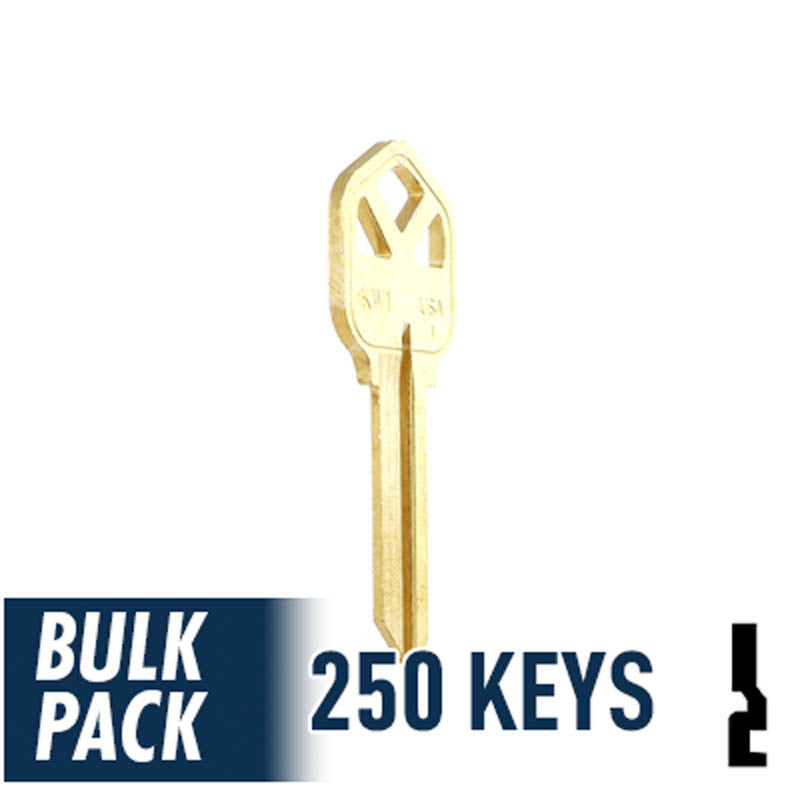KW1 Kwikset Key Bulk Pack -250 by Ilco Residential-Commercial Key Ilco