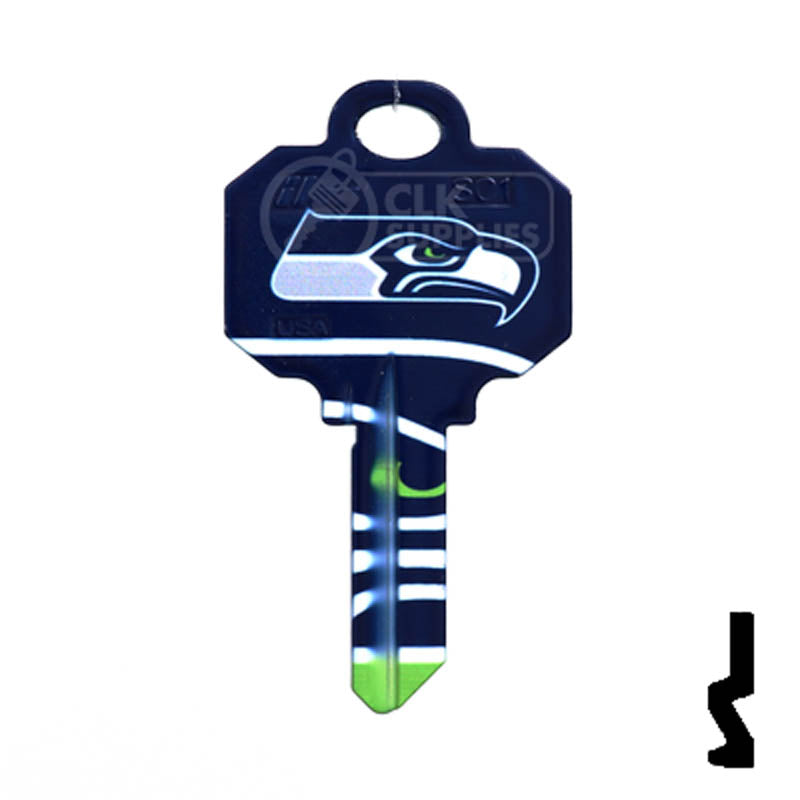 NFL Seahawks Key Blank ( SC1 ) Residential-Commercial Key Ilco