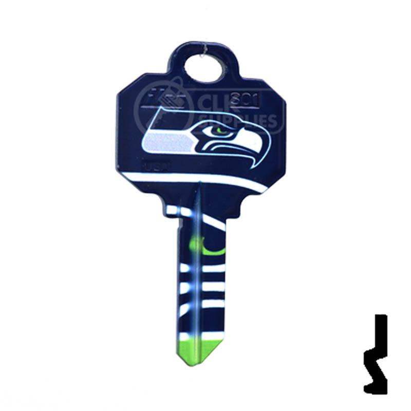 NFL Seahawks Key Blank ( SC1 ) Residential-Commercial Key Ilco