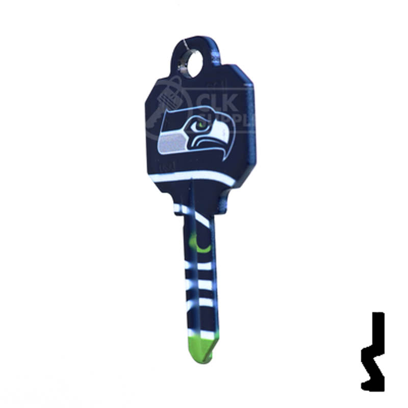 NFL Seahawks Key Blank ( SC1 ) Residential-Commercial Key Ilco