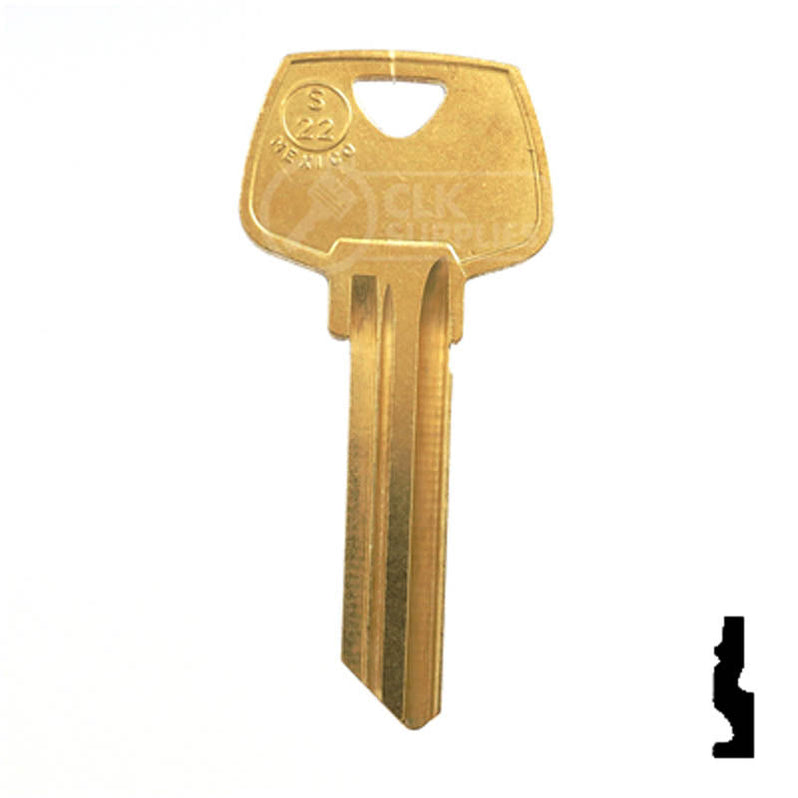 Uncut Key Blank | Sargent | S22, O1007LA