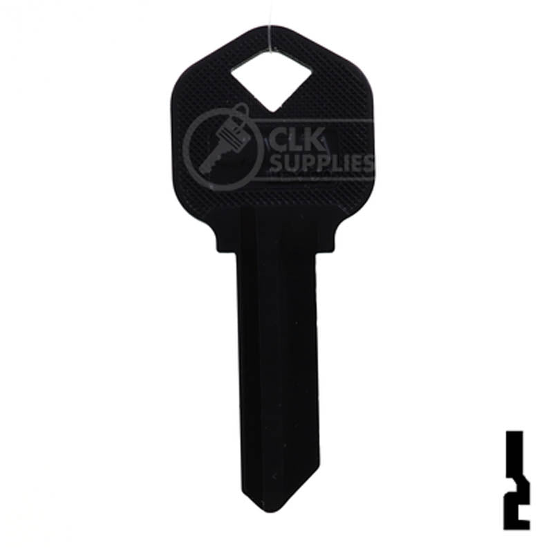 Uncut Aluminum Key Blank | Kwikset KW1 | Black Residential-Commercial Key JMA USA