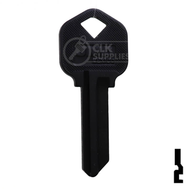 Uncut Aluminum Key Blank | Kwikset KW1 | Black Residential-Commercial Key JMA USA