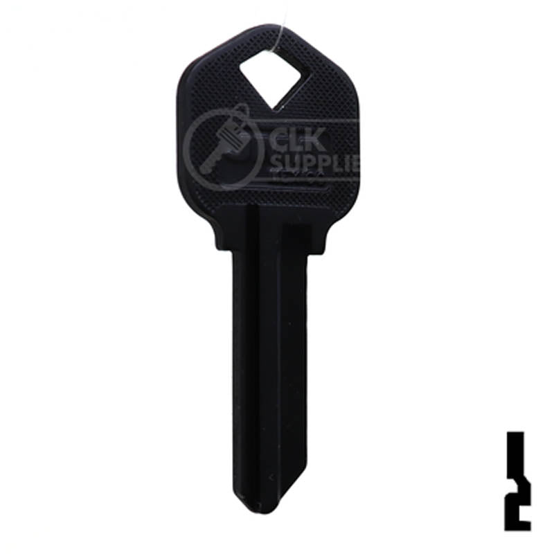 Uncut Aluminum Key Blank | Kwikset KW1 | Black Residential-Commercial Key JMA USA