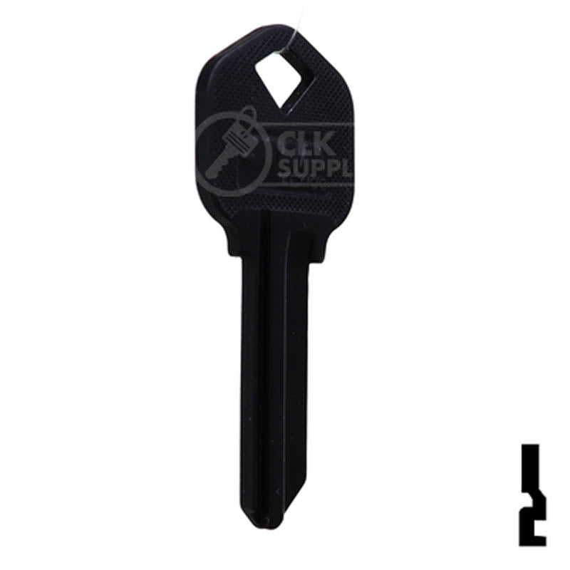 Uncut Aluminum Key Blank | Kwikset KW1 | Black Residential-Commercial Key JMA USA