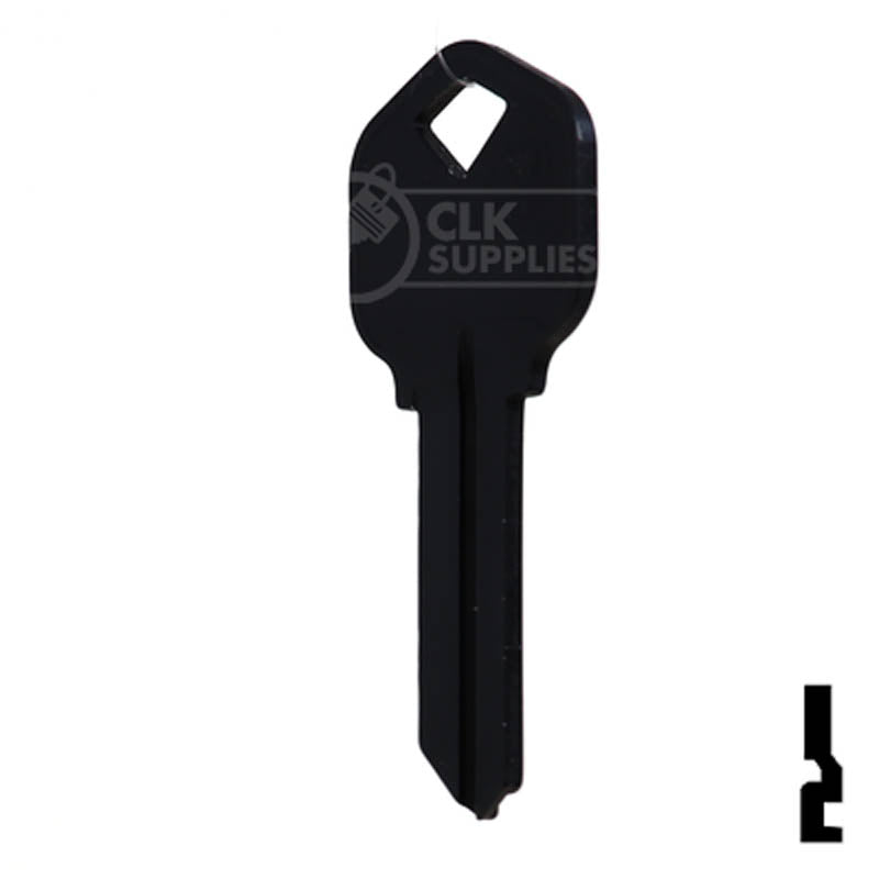Uncut Aluminum Key Blank | Kwikset KW1 | Black Residential-Commercial Key JMA USA