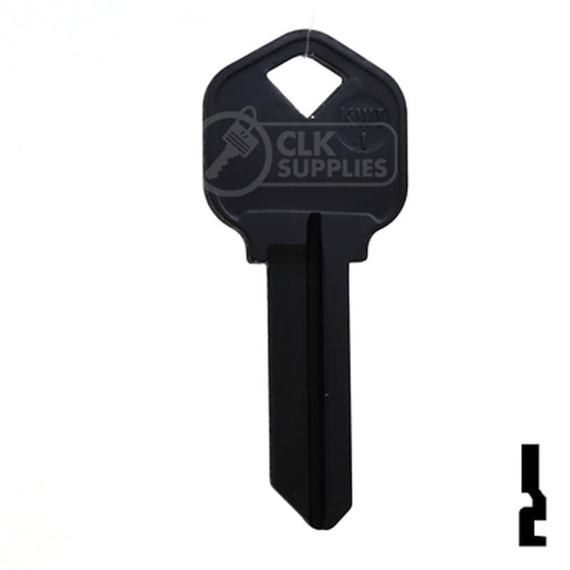 Uncut Aluminum Key Blank | Kwikset KW1 | Black Residential-Commercial Key JMA USA